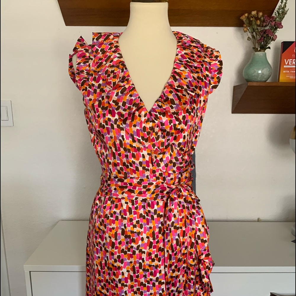 kate spade Pink Multi-Color Print Wrap Dress
